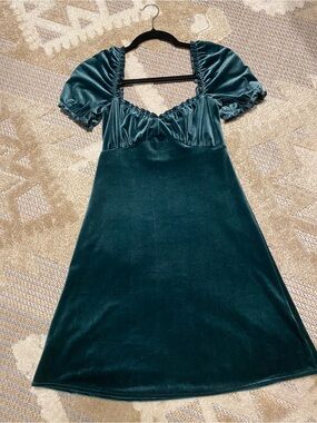 Urban outfitters Teal Green Velvet dress